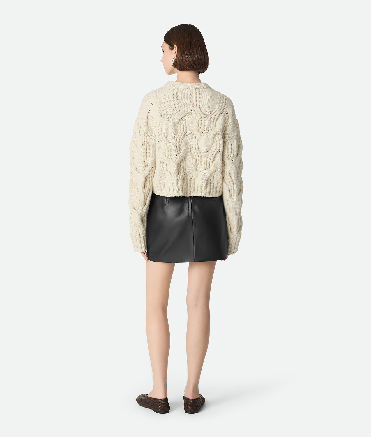 Leather skirt BOTTEGA VENETA, черный — фото 3