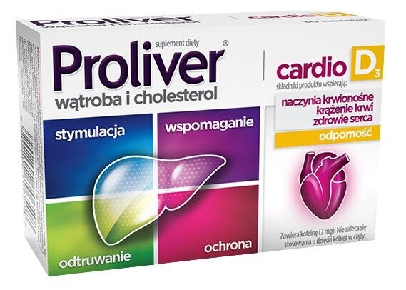 

Препарат, поддерживающий функцию печени Proliver Cardio D3, 30 шт