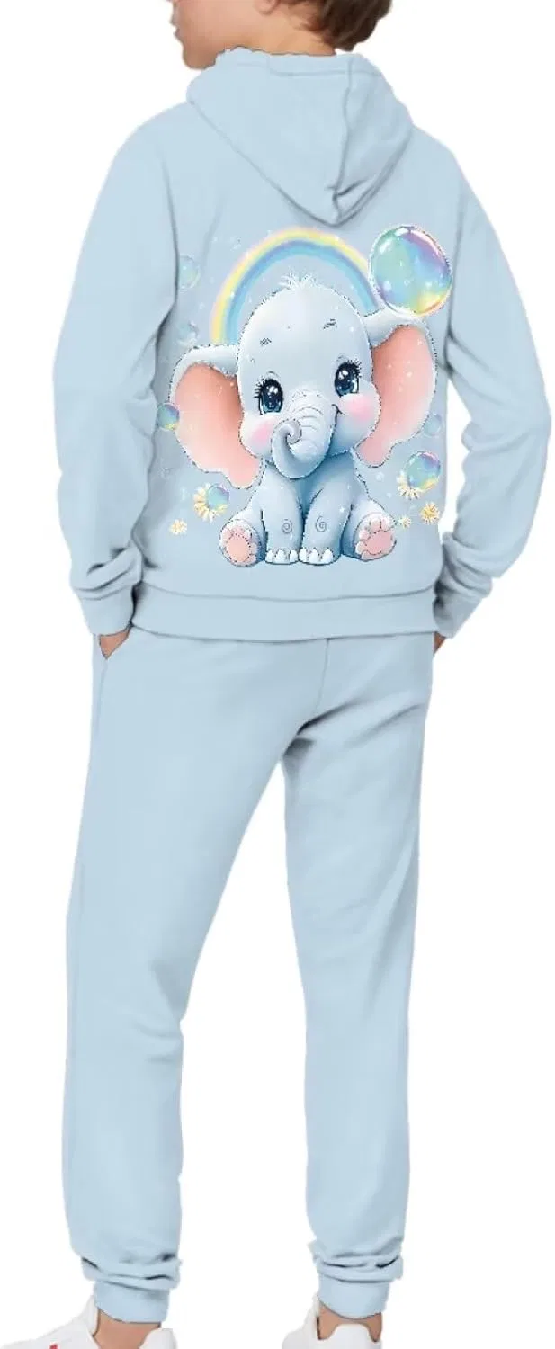 Детский спортивный костюм из толстовки и джоггеров YECARYPOD, цвет Elephant,blue — фото 4