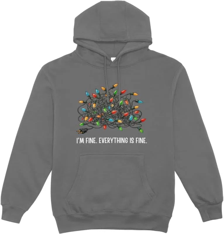 Толстовка I'm Fine Everything Is Fine - худи с юмором Generic, серый