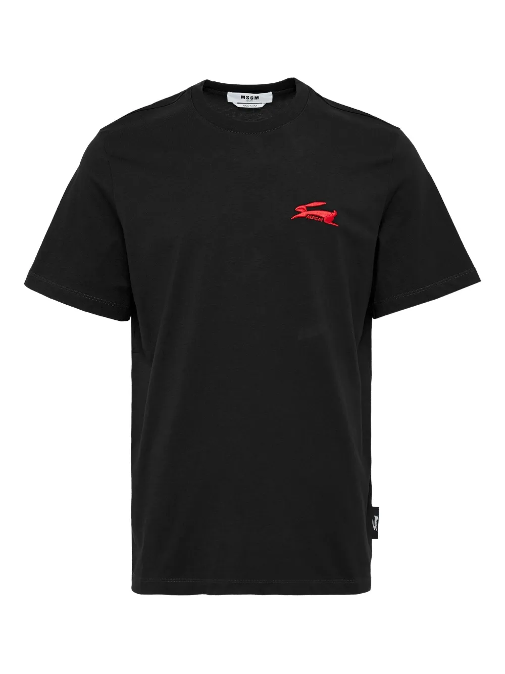 

Хлопковая футболка с логотипом в виде кролика MSGM, черный