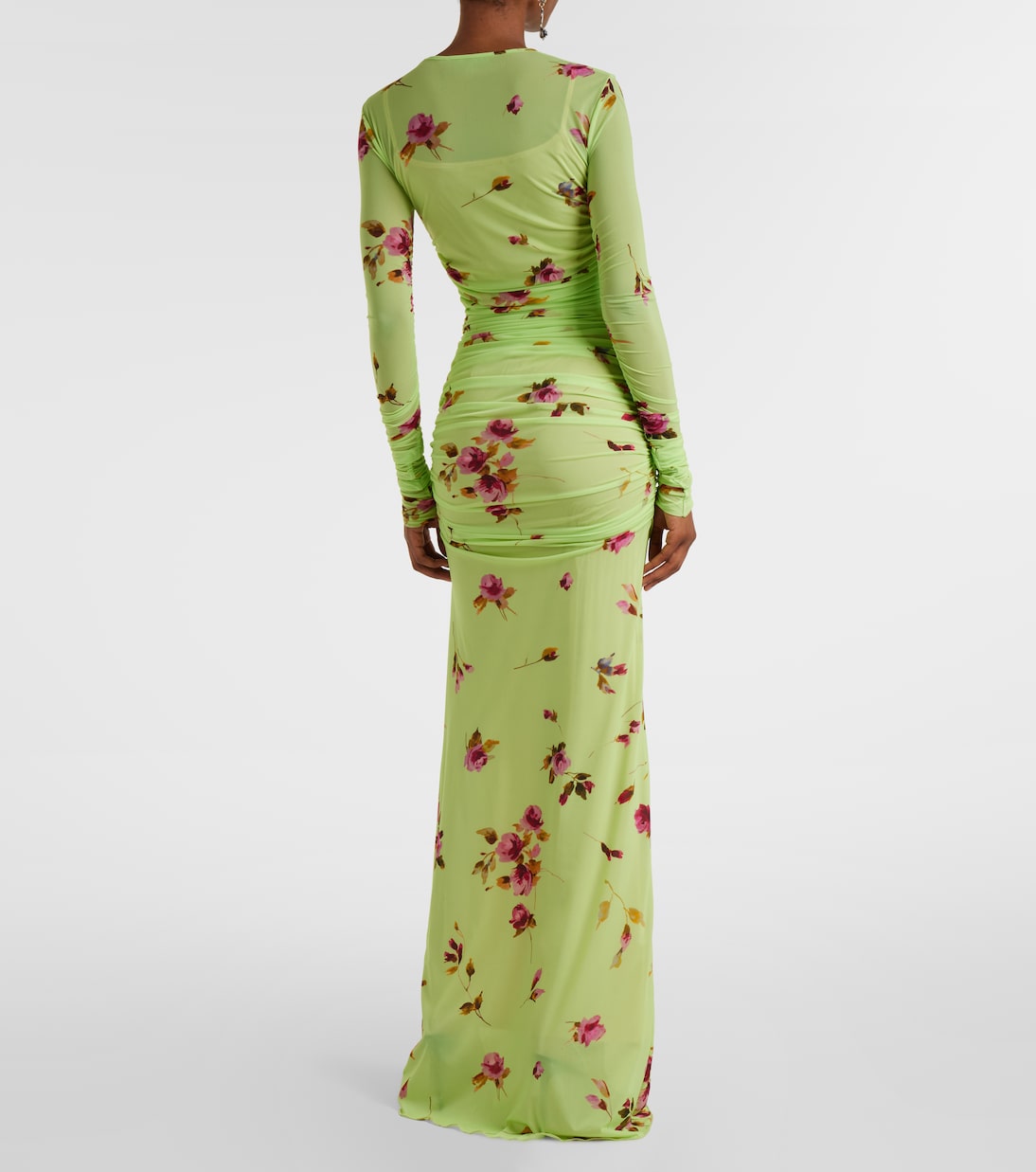 Макси-платье из джерси с цветочным принтом Blumarine, Lemongrass/Berry — фото 3