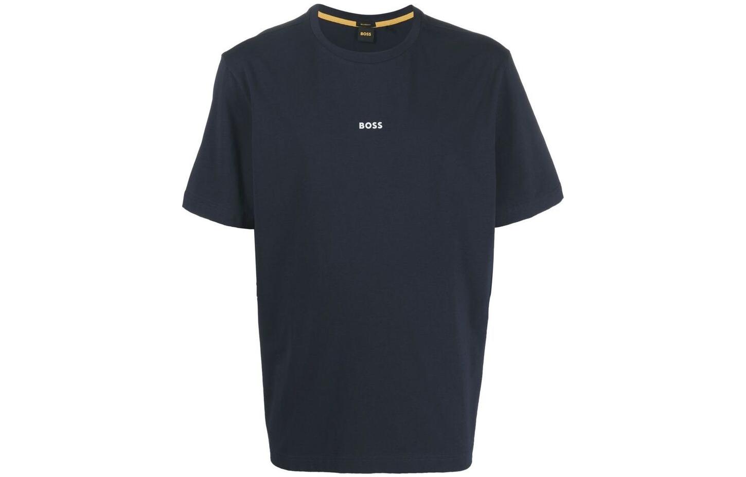 

Футболка с круглым вырезом и принтом логотипа Boss Hugo Boss, темный синий