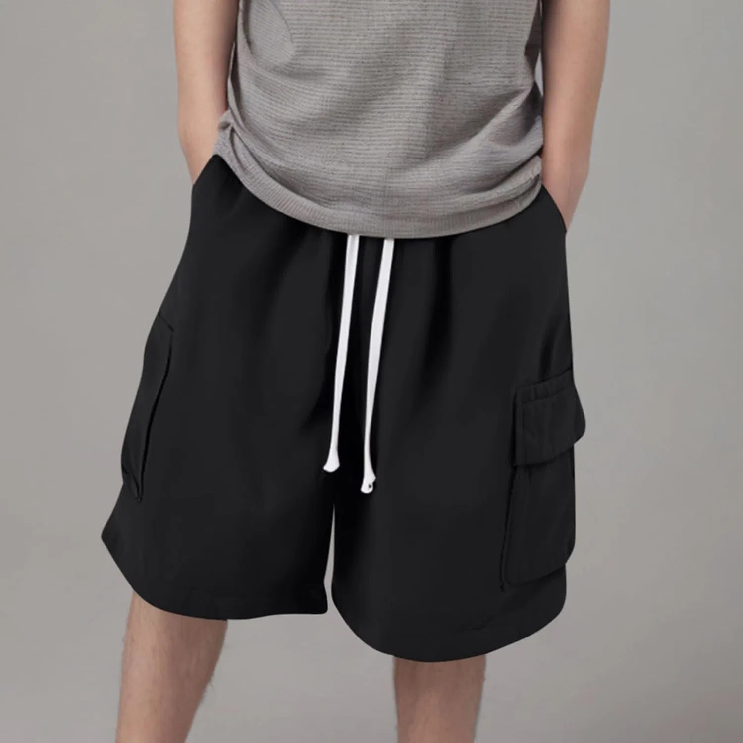 Детские карго шорты Cotton Polyester, Black — фото 2