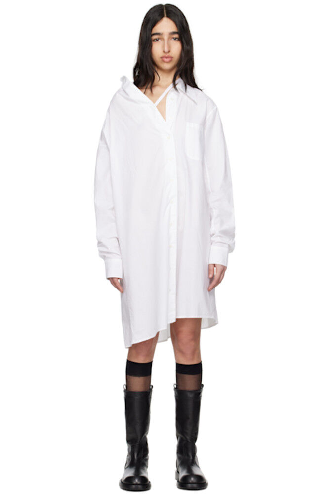 

Белое мини-платье-рубашка Halina со спущенными плечами Ann Demeulemeester