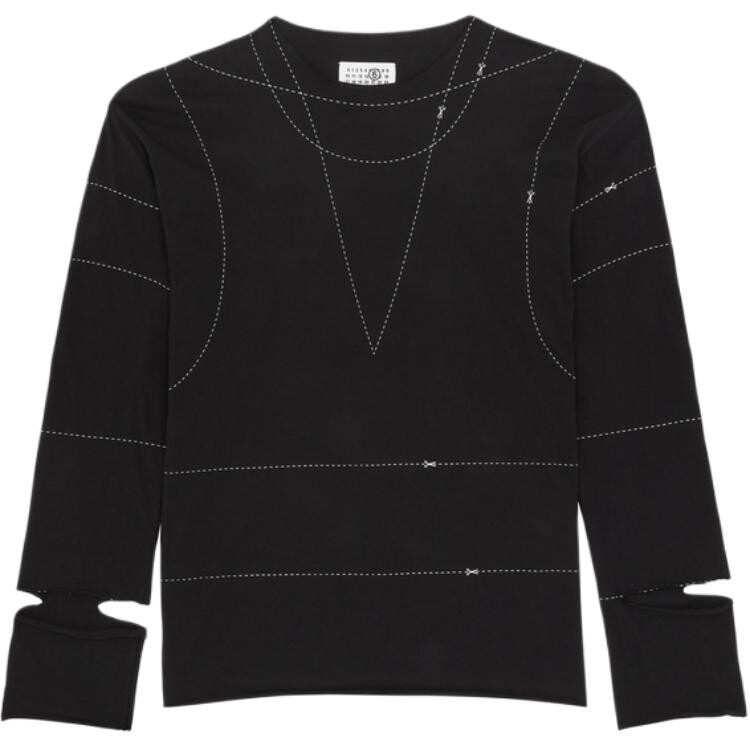 

Футболка женская Mm6 Maison Margiela с эффектом кроя, черный