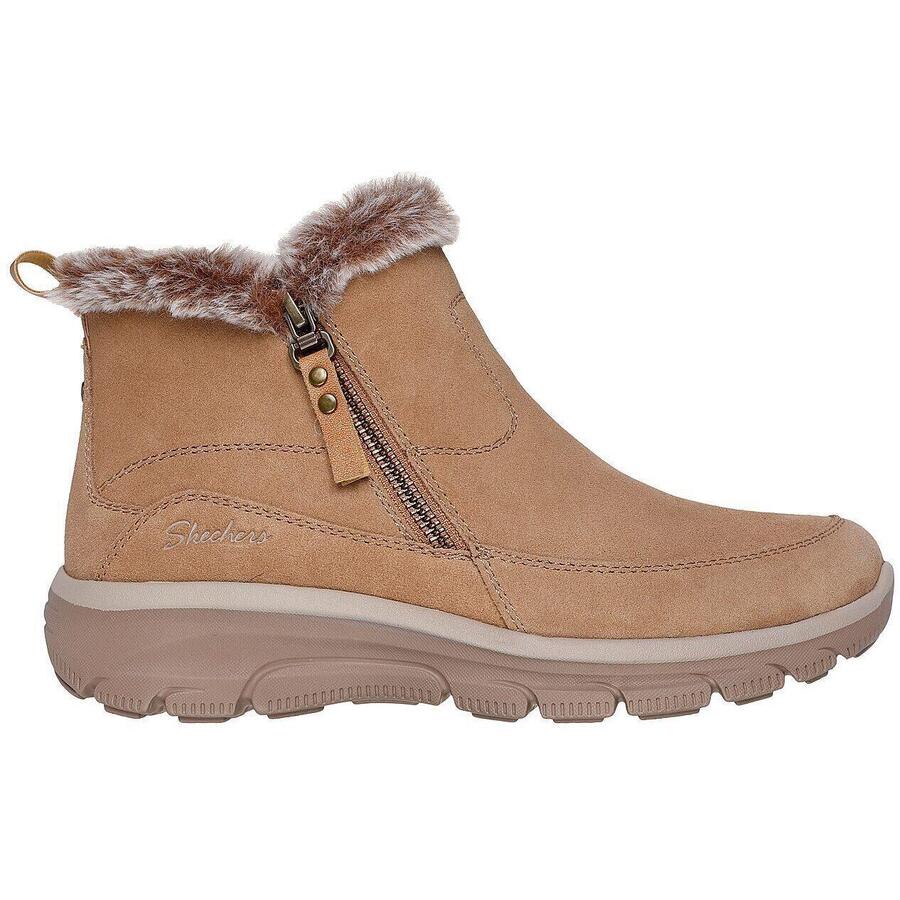 Skechers Easy Going — классные ботинки на молнии, коричневые, женские — фото 3