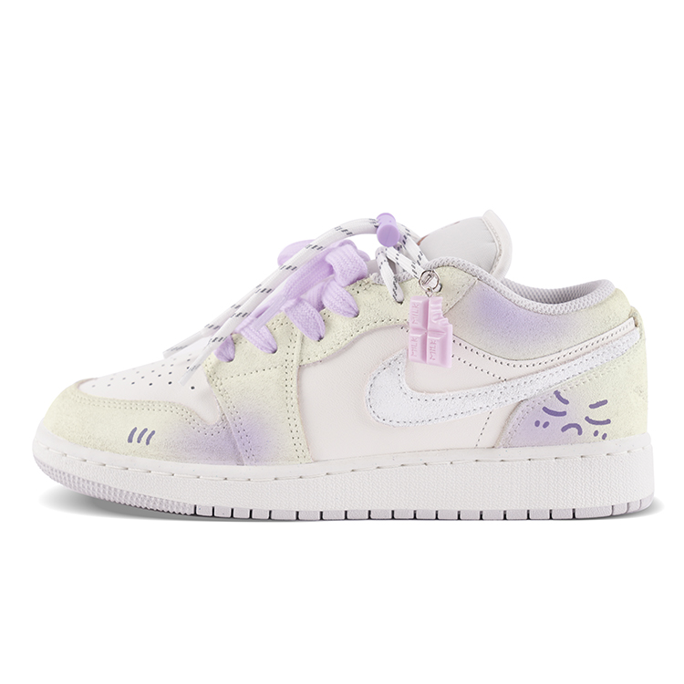 

Jordan Детские баскетбольные кроссовки Air 1 Low Top Purple Rice для подростков