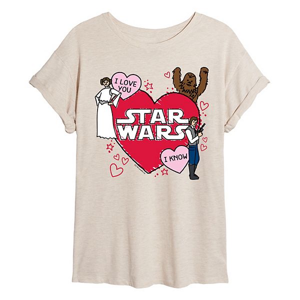 

Футболка Juniors Valentine's Day Sketch Oversized Star Wars, Beige