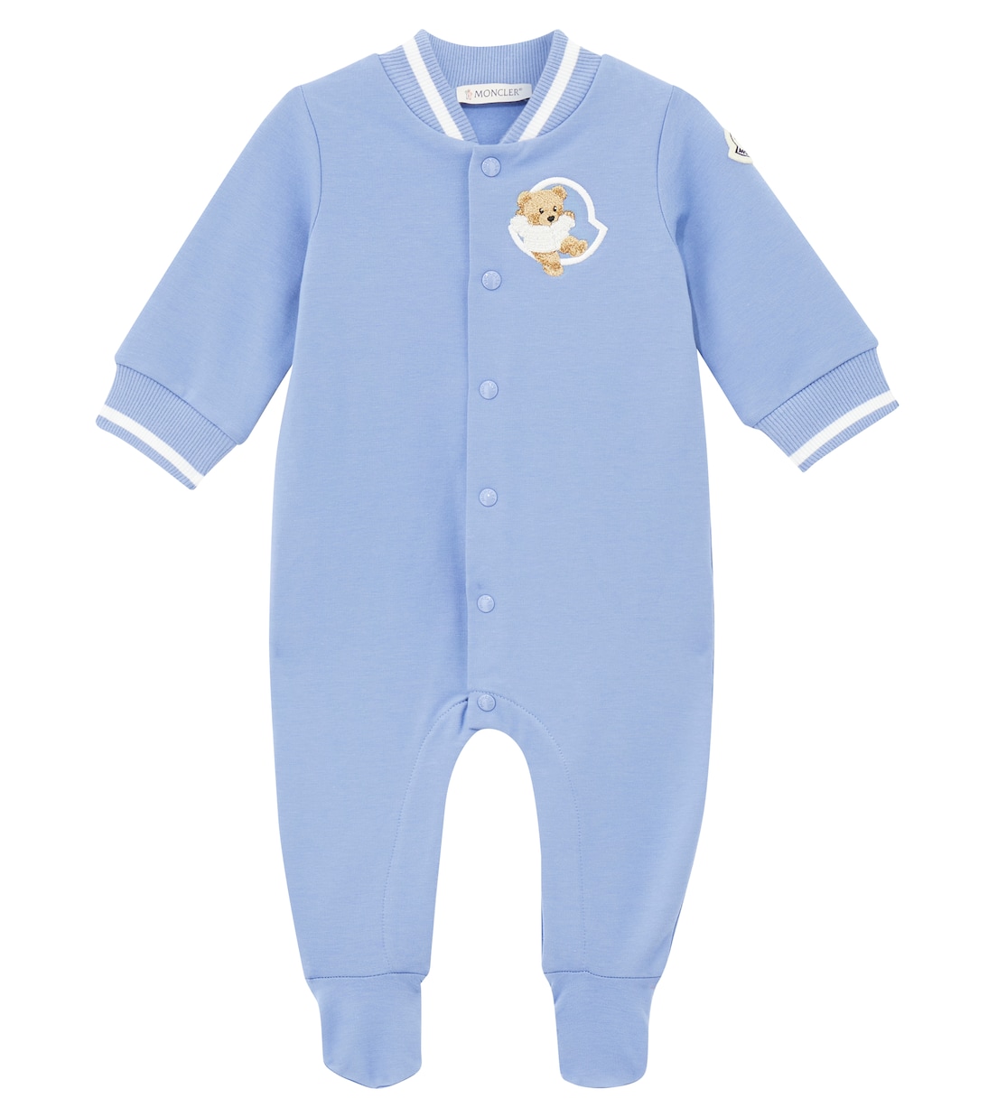 

Детский комбинезон из хлопчатобумажной ткани Moncler Enfant, светло-синий