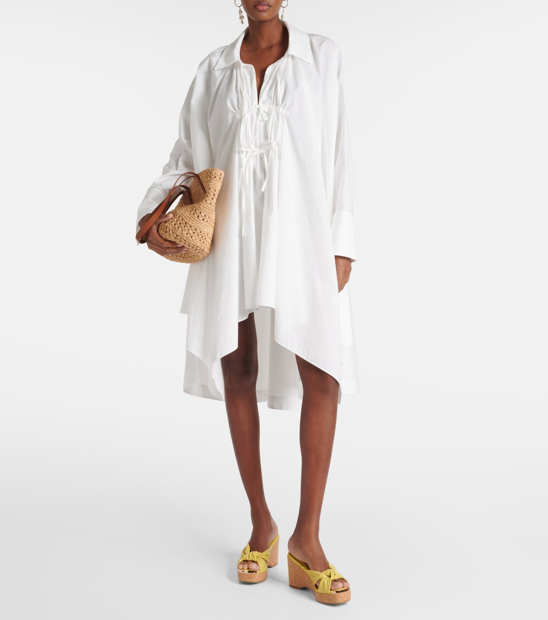Мюли Avenue из кожи с эффектом ящерицы на танкетке Jimmy Choo, Sunbleached Yellow — фото 2