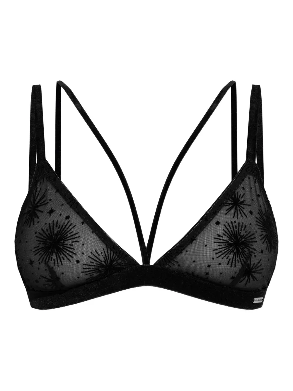 

Бюстгальтер с бретелями и звездным принтом Emporio Armani, черный