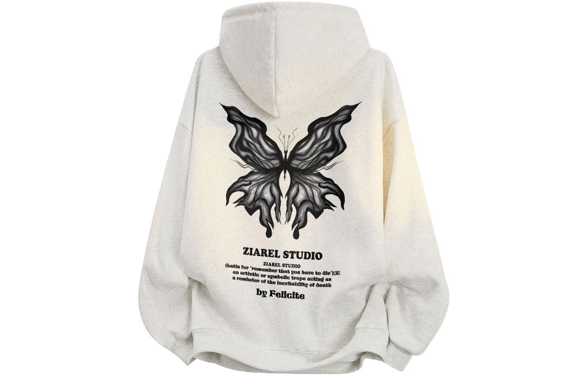 

Толстовка Unisex Hooded Moderate Heavyweight ZIAREL, белый heather серый