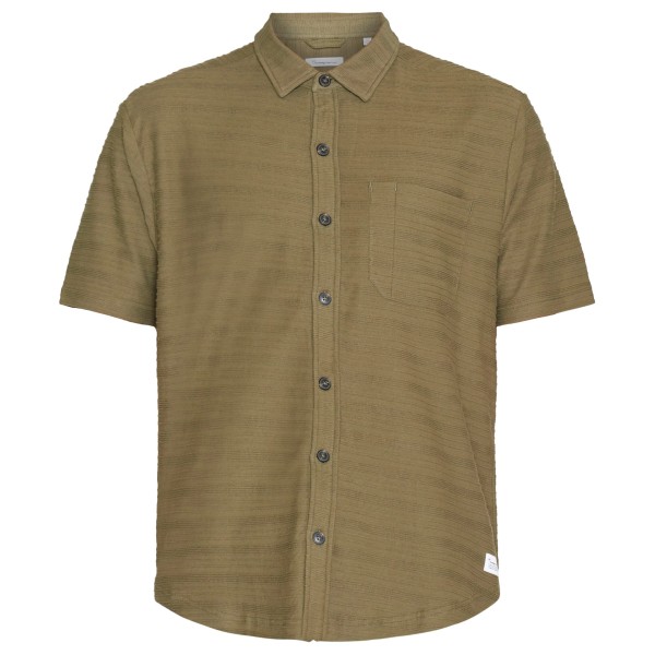 

Свободная рубашка из трикотажа в однотонную полоску Knowledgecotton Apparel, Burned Olive