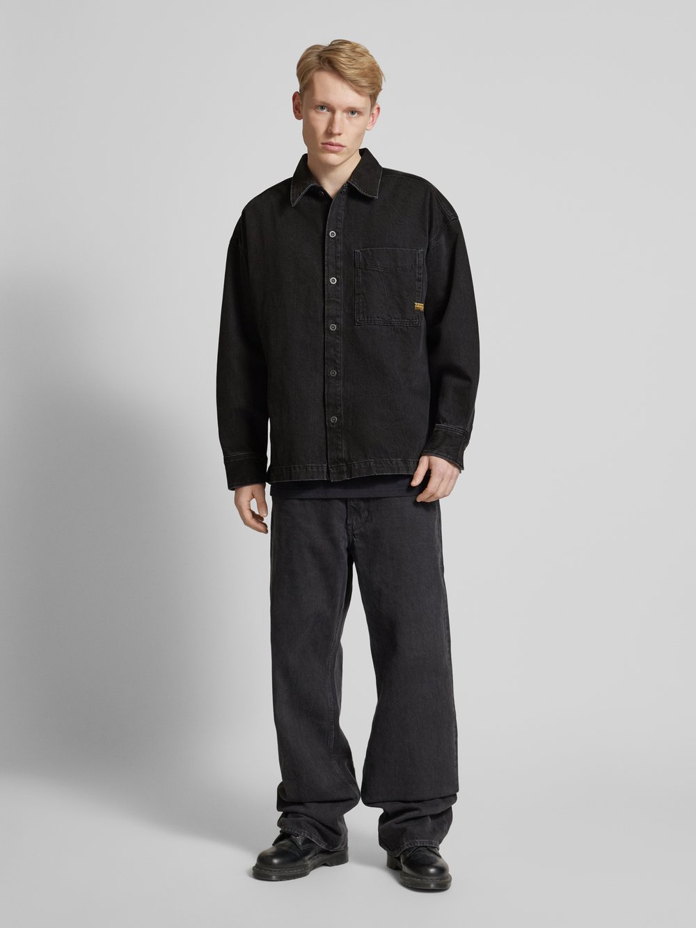 

Джинсовая рубашка свободного кроя с этикеткой G-Star Raw, черный
