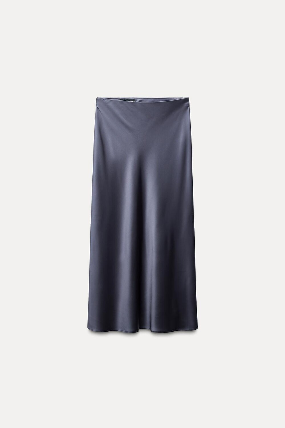 

Атласная юбка миди ZARA, синий