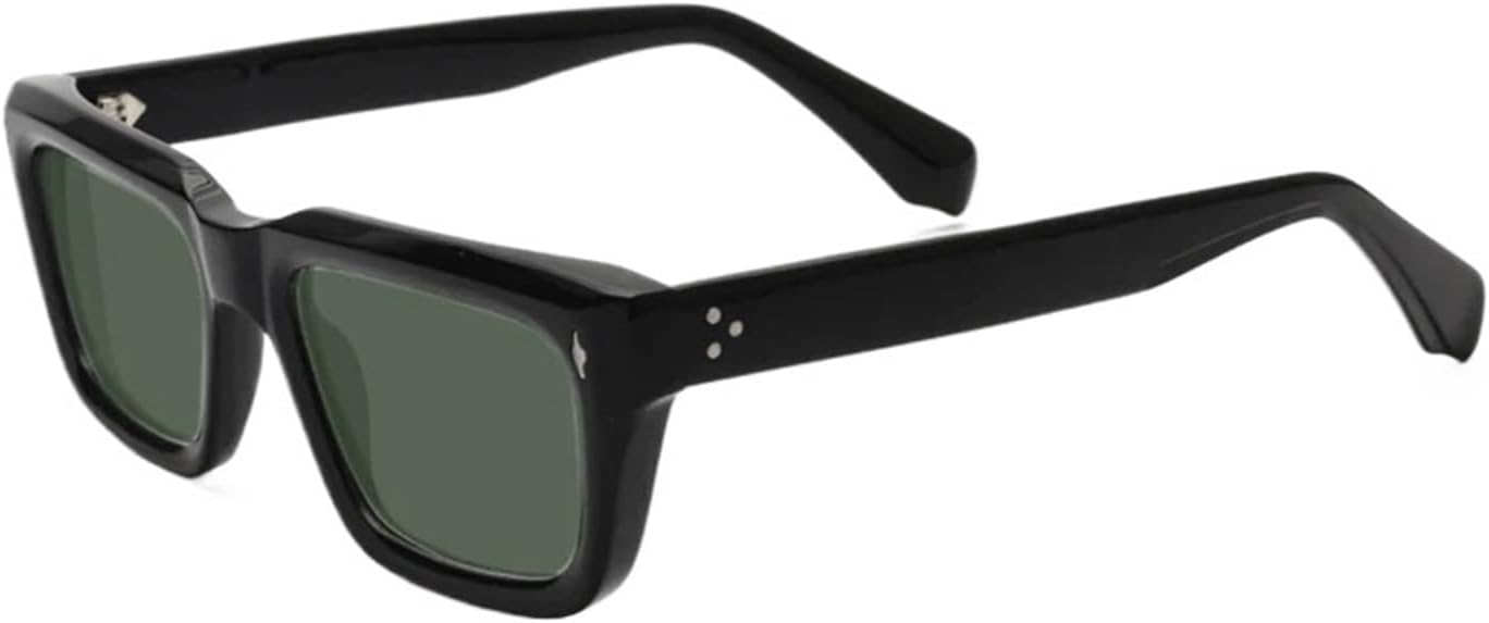 

Винтажные поляризованные ацетатные солнцезащитные очки для мужчин, ретро-дизайнерские солнцезащитные очки UV400, утолщенные солнцезащитные очки для женщин, ручная работа, роскошные очки QOGANS, Black Green