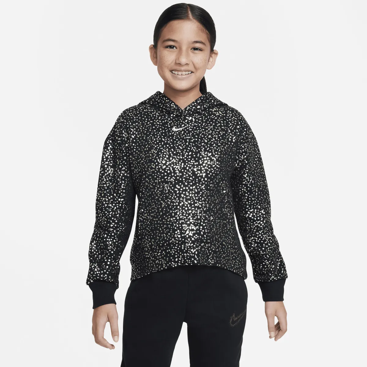 

Толстовка с капюшоном Nike Sportswear "Fleece Hoodie для больших детей", черный