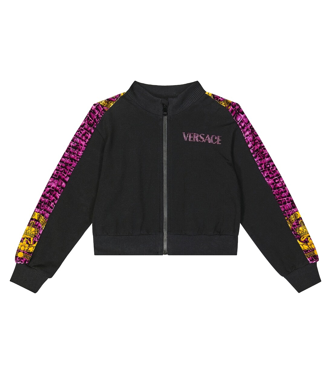 

Толстовка на молнии с логотипом из смесового хлопка Versace, черный