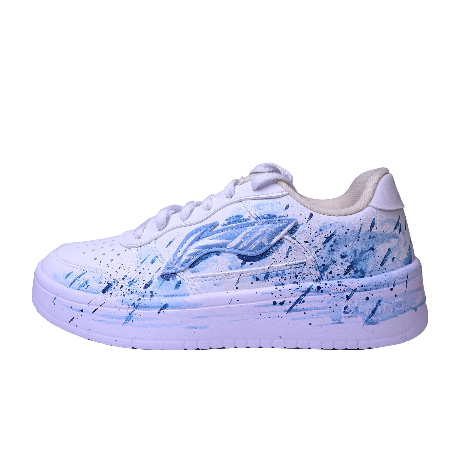 

Понтонные лодки легкие и дышащие низкие кроссовки для скейтбординга unisex LINING, синий белый