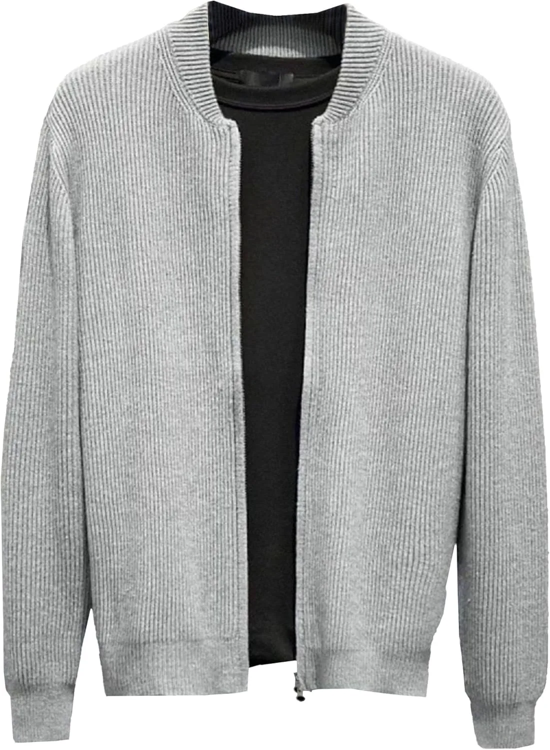 

Мужской кардиган на молнии с длинным рукавом, легкий, с рубчиком