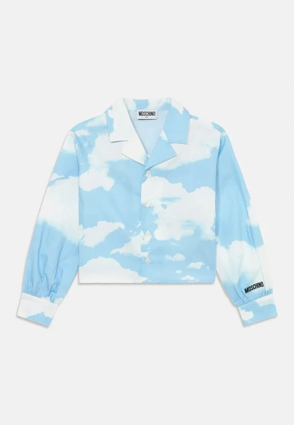Рубашка, блузка на пуговицах Moschino, Light Blue/White