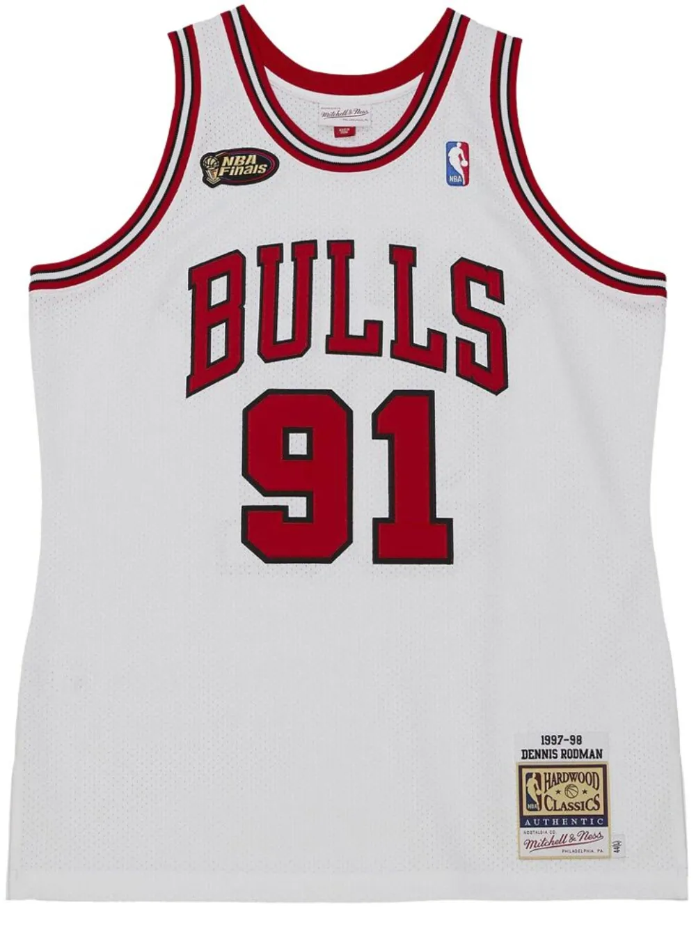 

Топ NBA Chicago Bulls 1997 Dennis Rodman Mitchell & Ness, белый