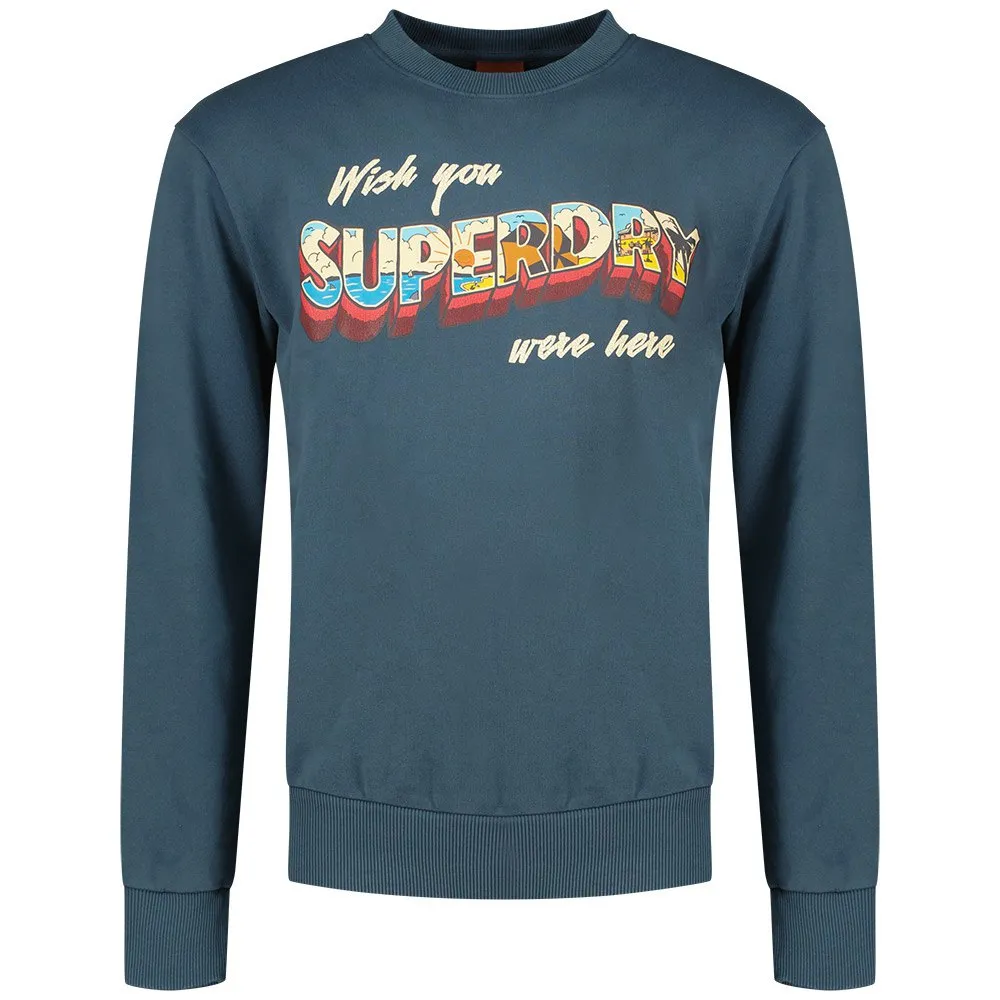 

Толстовка Superdry Travel Postcard Graphic, синий