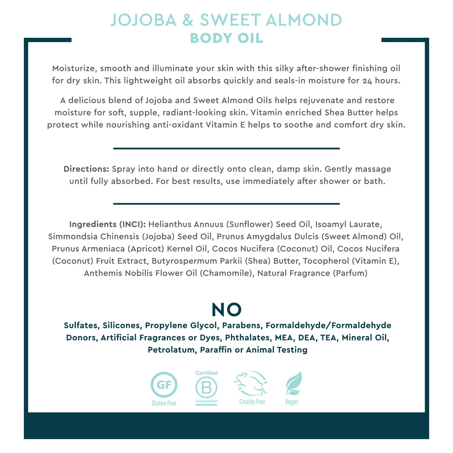 Масло-спрей для тела Desert Essence Jojoba Sweet Almond 8.28 унции Desert Essence — фото 4