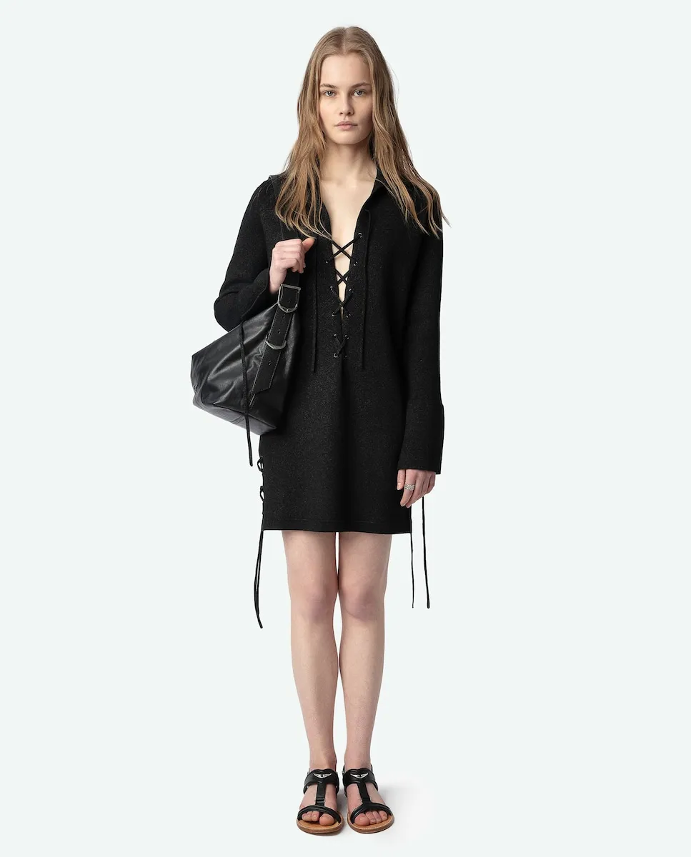 

Листья короткое платье Zadig & Voltaire, черный