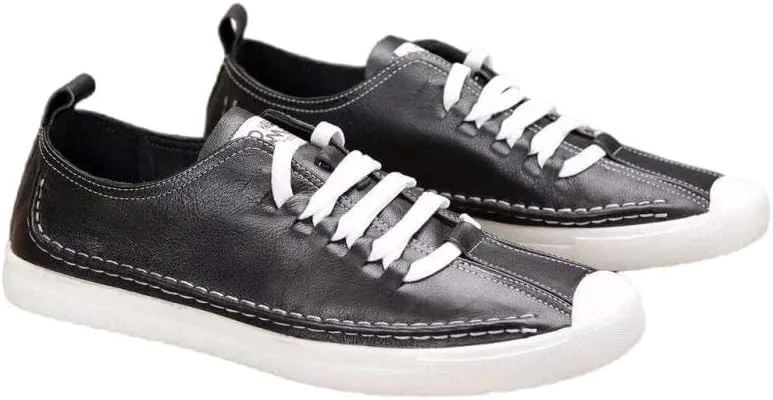 

Мужские слипоны Классические легкие кроссовки из натуральной коровьей кожи Повседневная обувь Mengchengying, черный