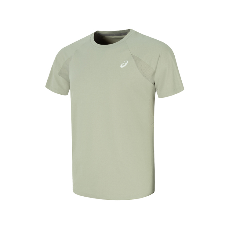 

ASICS Футболка для бега мужская серо-зеленая