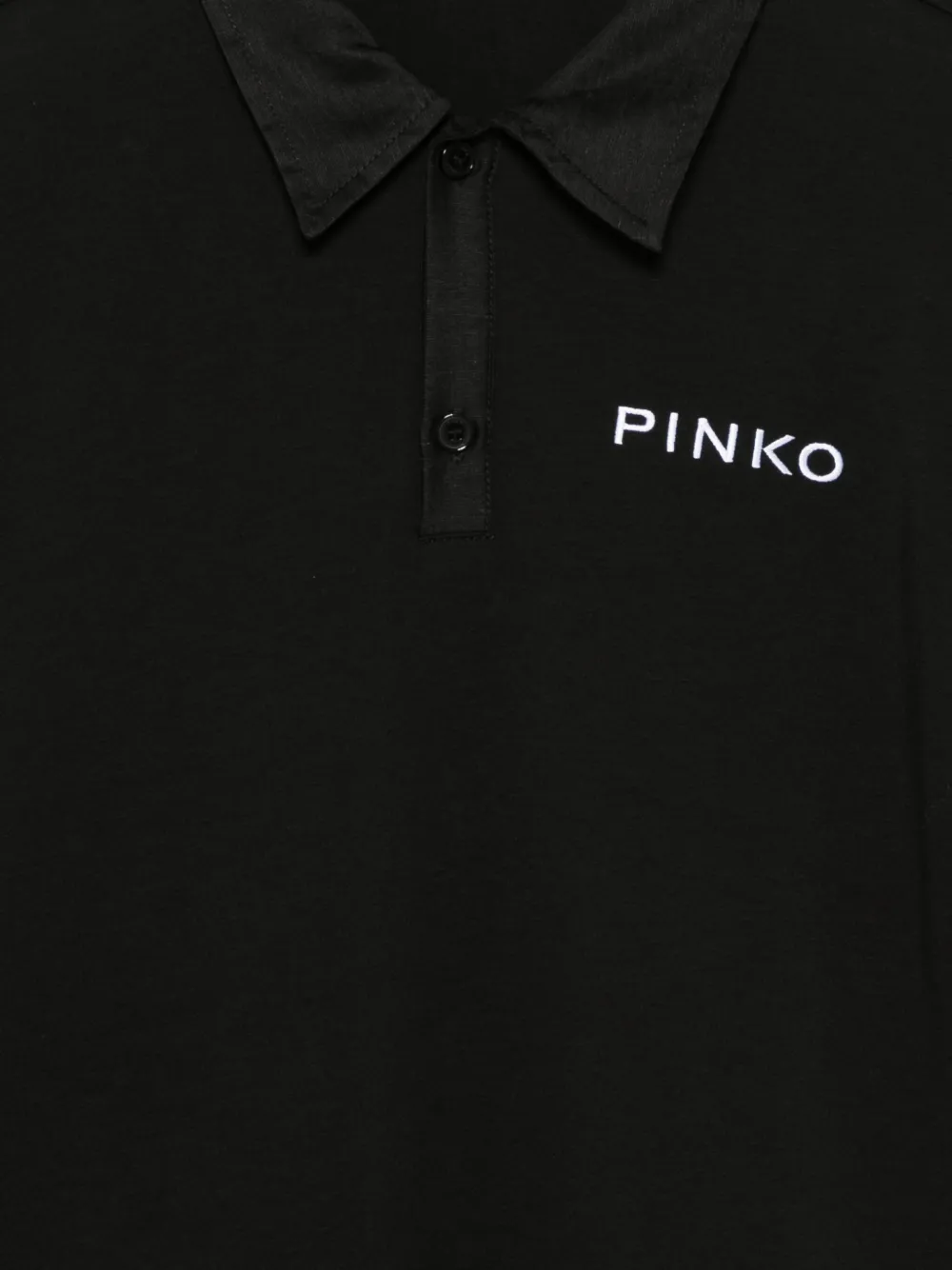 Платье с оборками и вышитым логотипом Pinko Kids, черный — фото 3