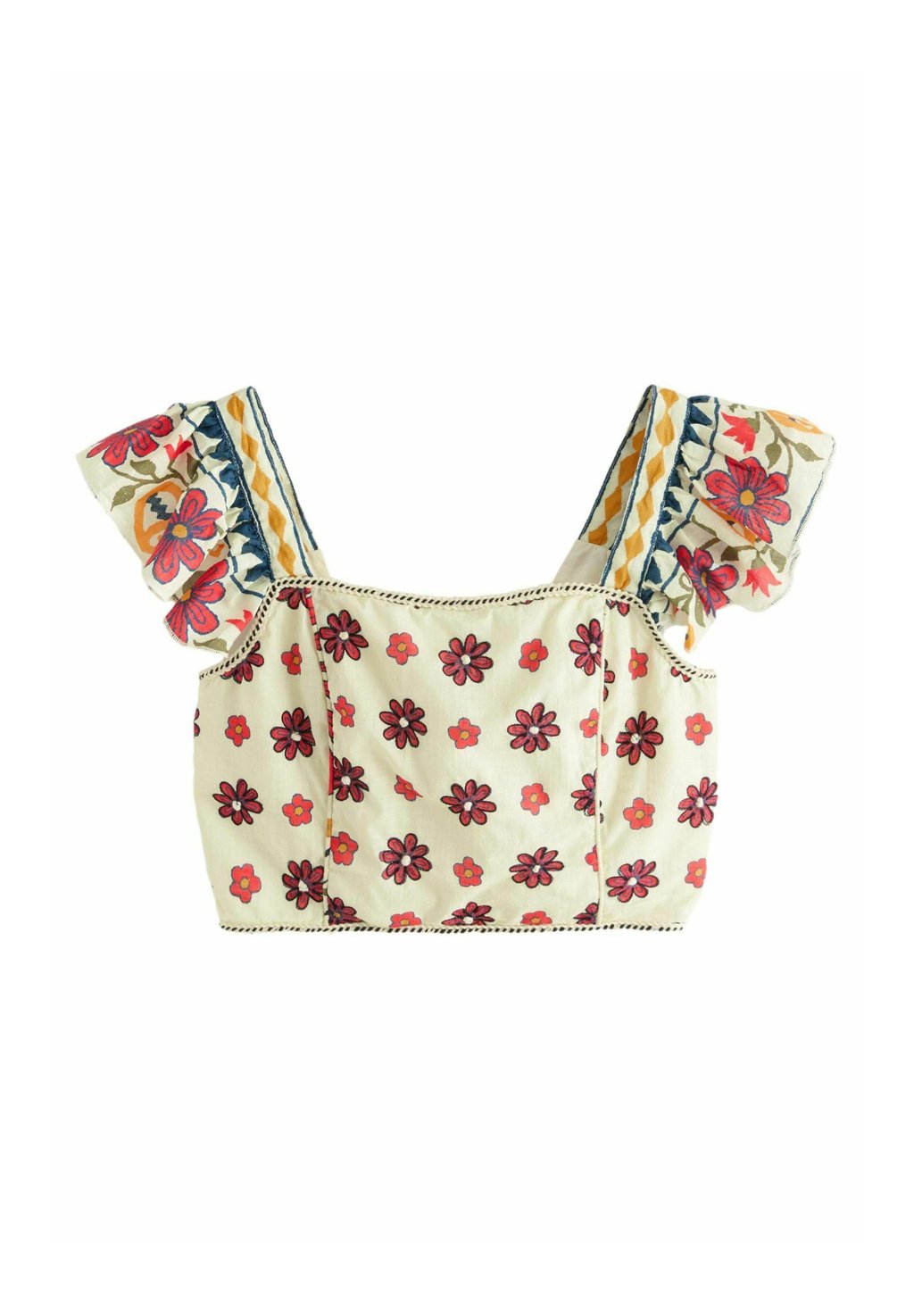 

Блуза FRILL SLEEVE SQUARE NECK Next, бежевый