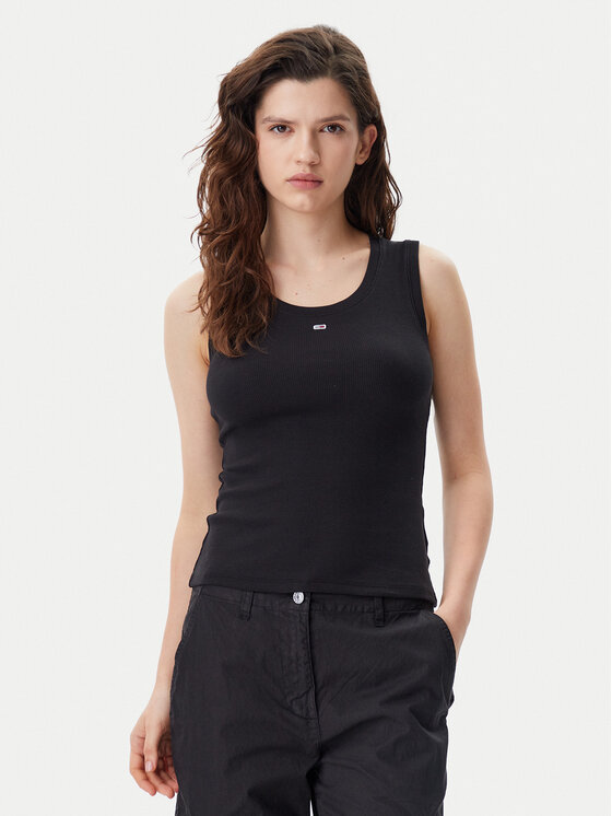 

Топ облегающего кроя Essential DW0DW20673 Tommy Jeans, черный