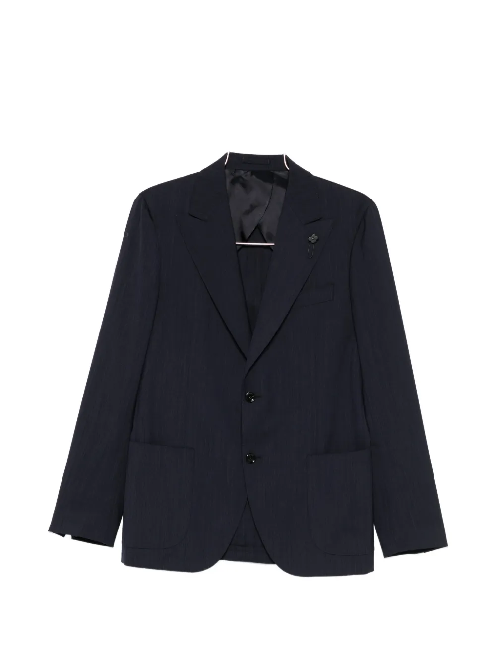

Пиджак из чистой шерсти с пуговицей-брошью Lardini, синий