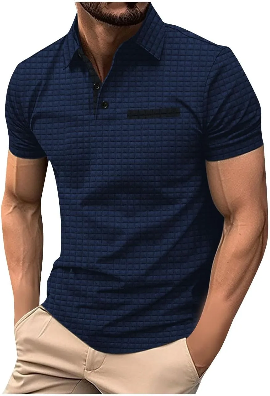 

Мужская поло с коротким рукавом, Henley, Regular Fit