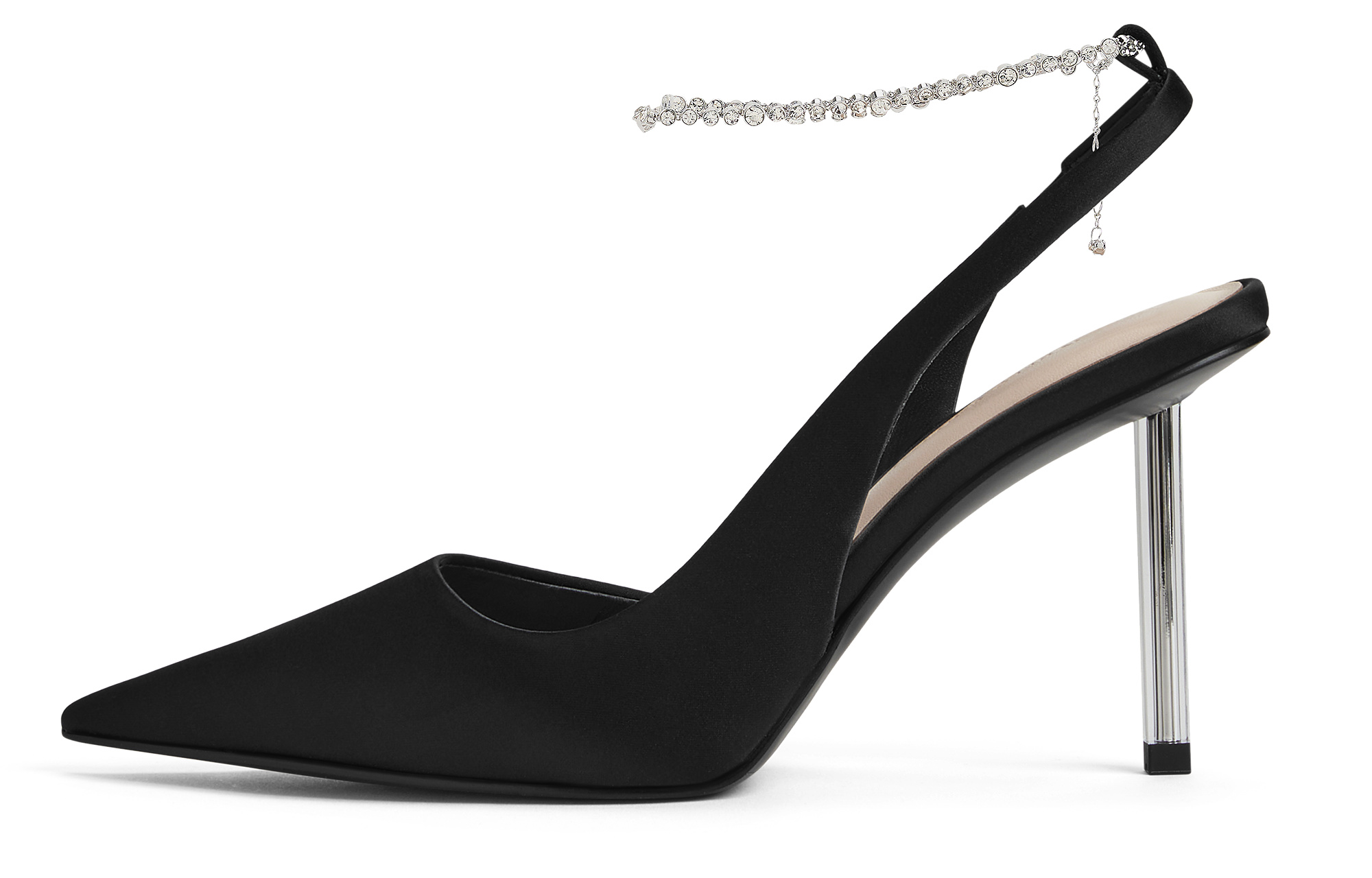 Маленькие бретельки Ck One на сандалиях 9,1 см Женские CHARLES&KEITH, ЧЁРНЫЕ ТЕКСТУРИРОВАННЫЕ Чёрные текстурированные — фото 2