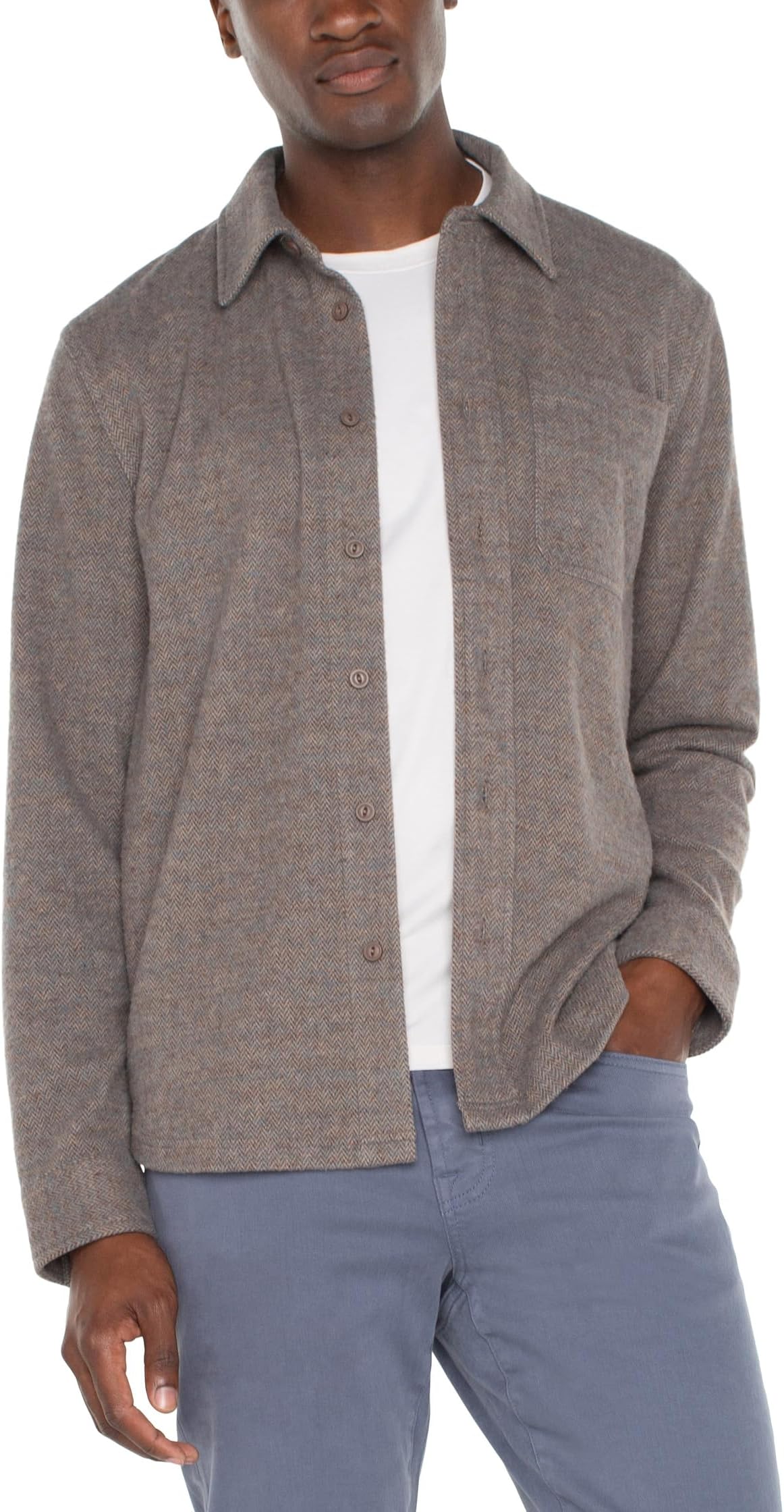 

Рубашка Liverpool Los Angeles Long Sleeve Button Up Shirt, цвет Taupe Blue Multi