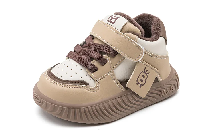 Детские кроссовки для малышей EBMINI, Beige Black (Spring Fall Leather) — фото 4