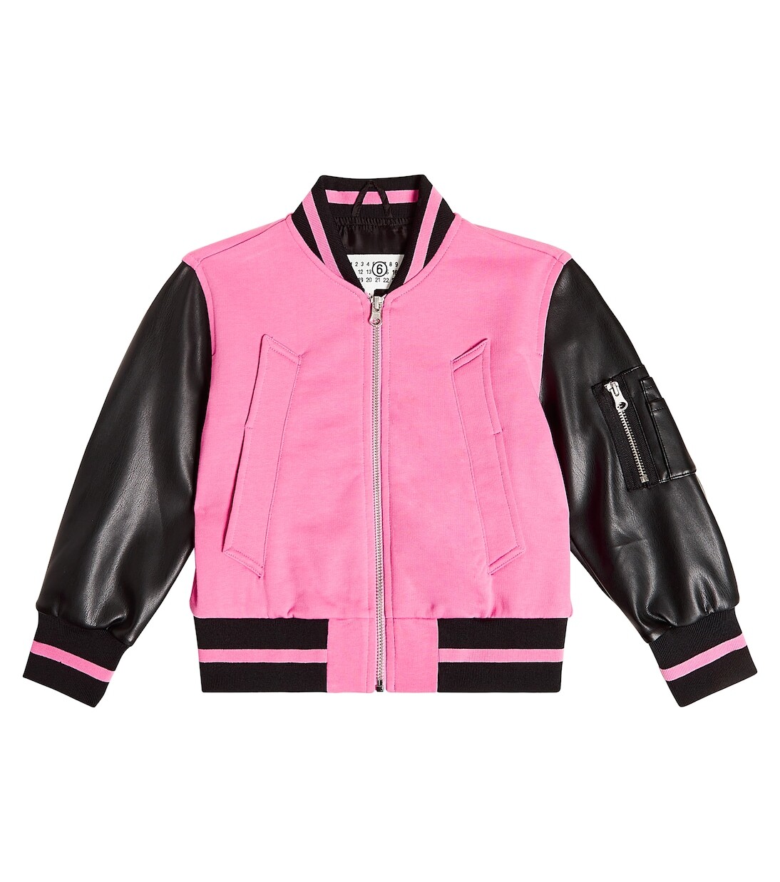 

Бомбер из хлопка и искусственной кожи Mm6 Maison Margiela Kids, розовый