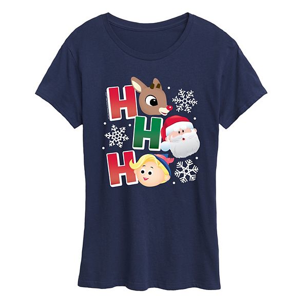 

Женская футболка с принтом Rudolph the Red-Nosed Reindeer Ho Ho Ho Licensed Character, Navy, Красный, Женская футболка с принтом Rudolph the Red-Nosed Reindeer Ho Ho Ho Licensed Character, Navy