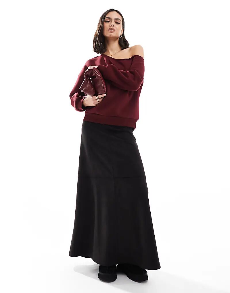 

Юбка-макси из искусственной замши черного цвета ASOS DESIGN