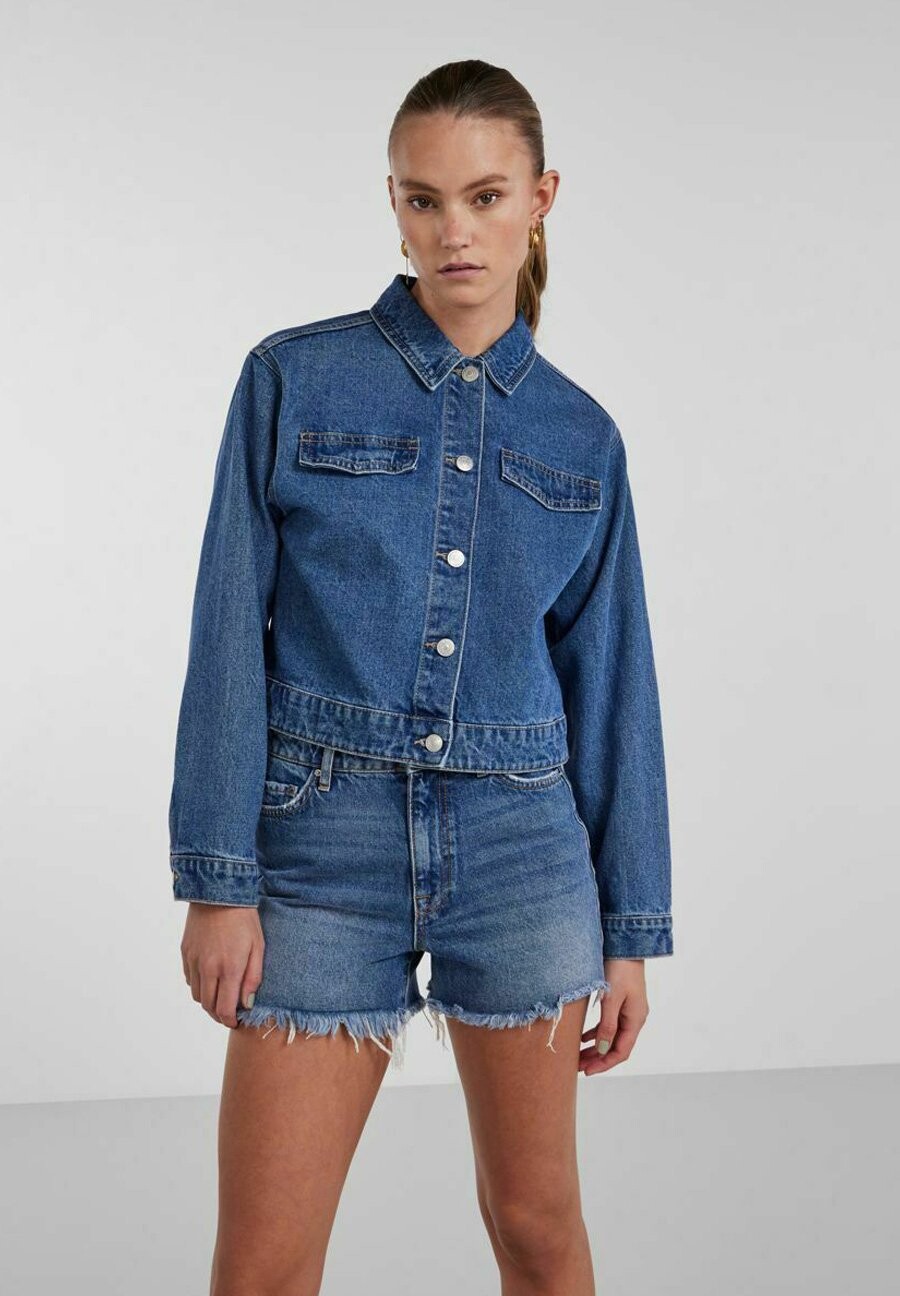 

Джинсовая куртка PCTESSIE JACKET Pieces, синий деним