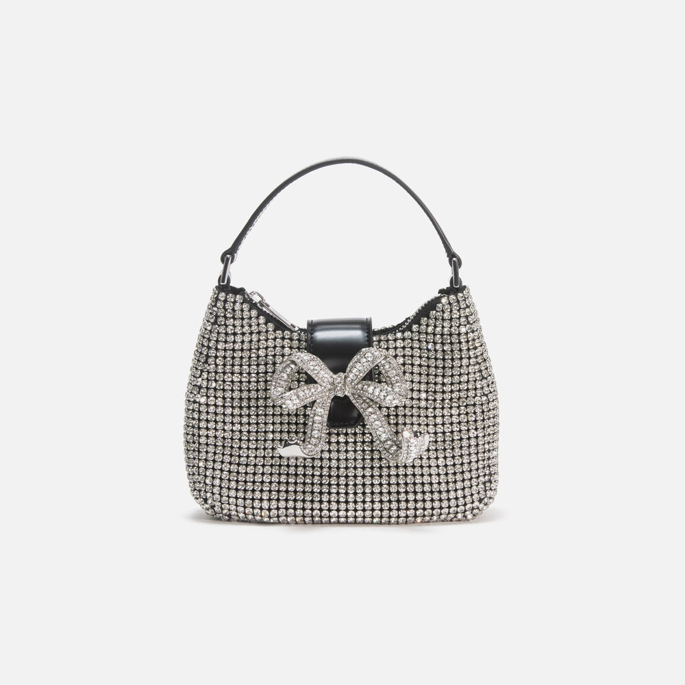 

Сумка Self-Portrait Diamante Crescent Bow Bag, серебряный, Серебристый, Сумка Self-Portrait Diamante Crescent Bow Bag, серебряный