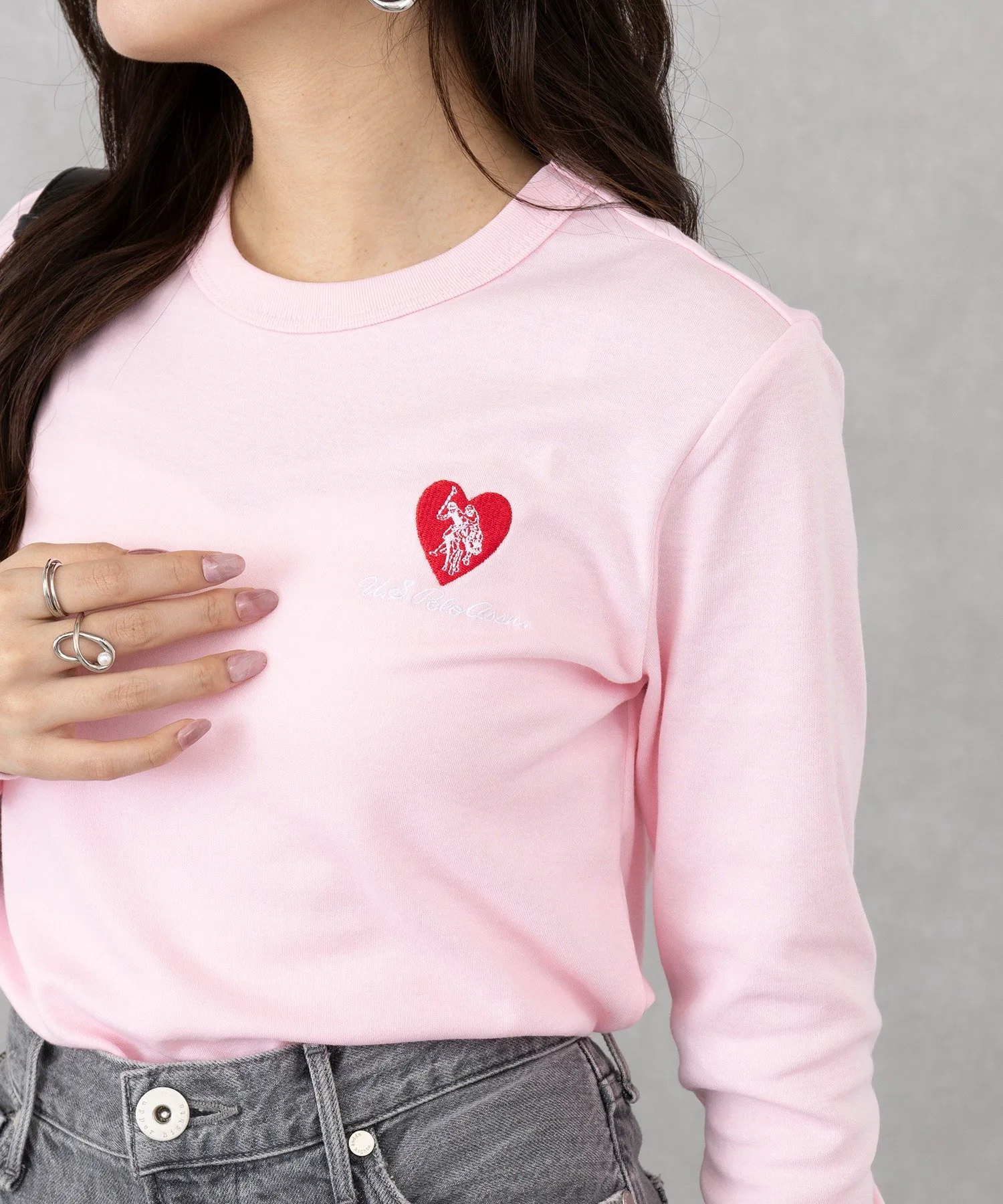 Футболка с длинным рукавом и вышивкой в виде сердца от US POLO ASSN./Beauty Smooth. U.S. Polo Assn., PNK — фото 2