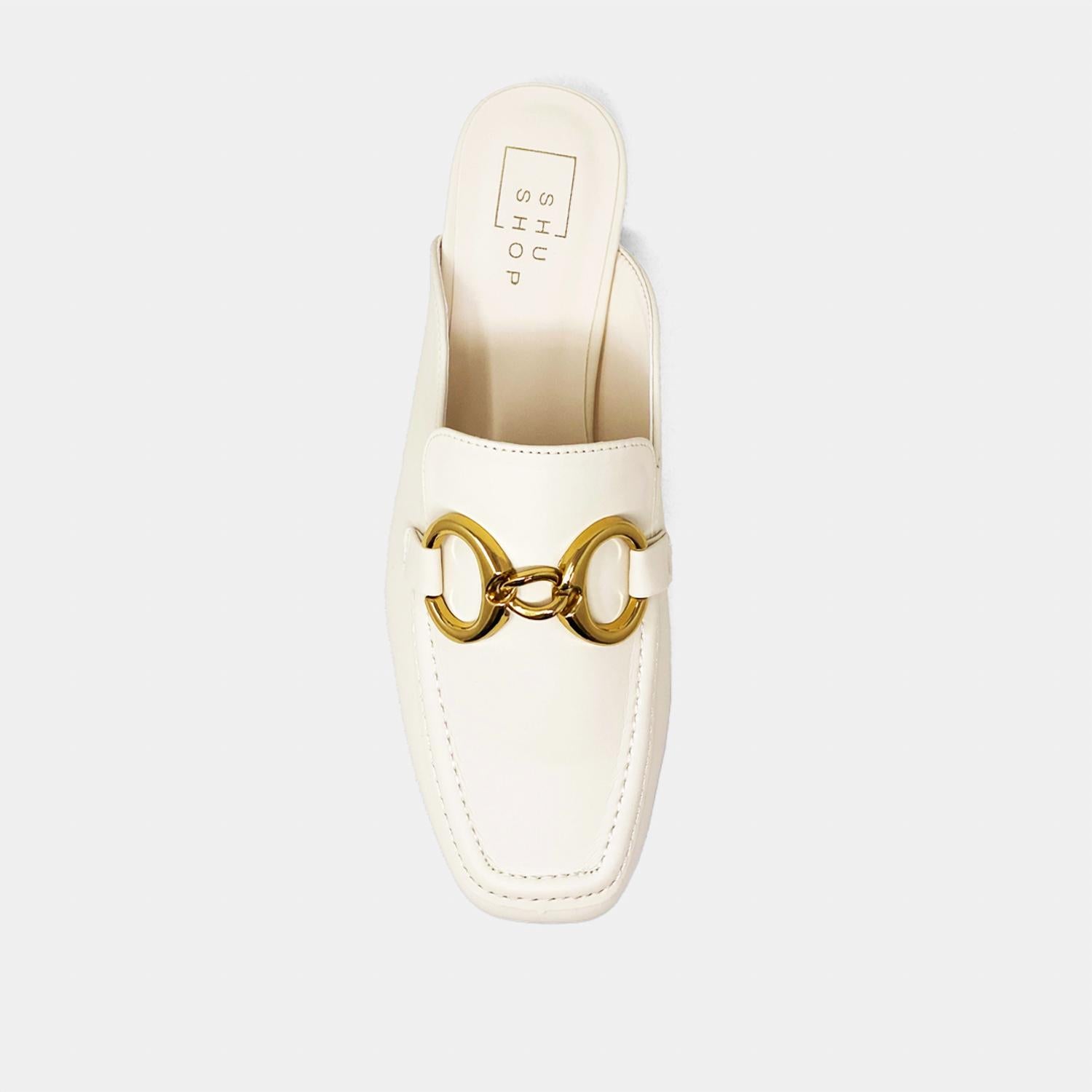 Женские мюли Andromeda Flat в цвете слоновая кость SHU SHOP — фото 4