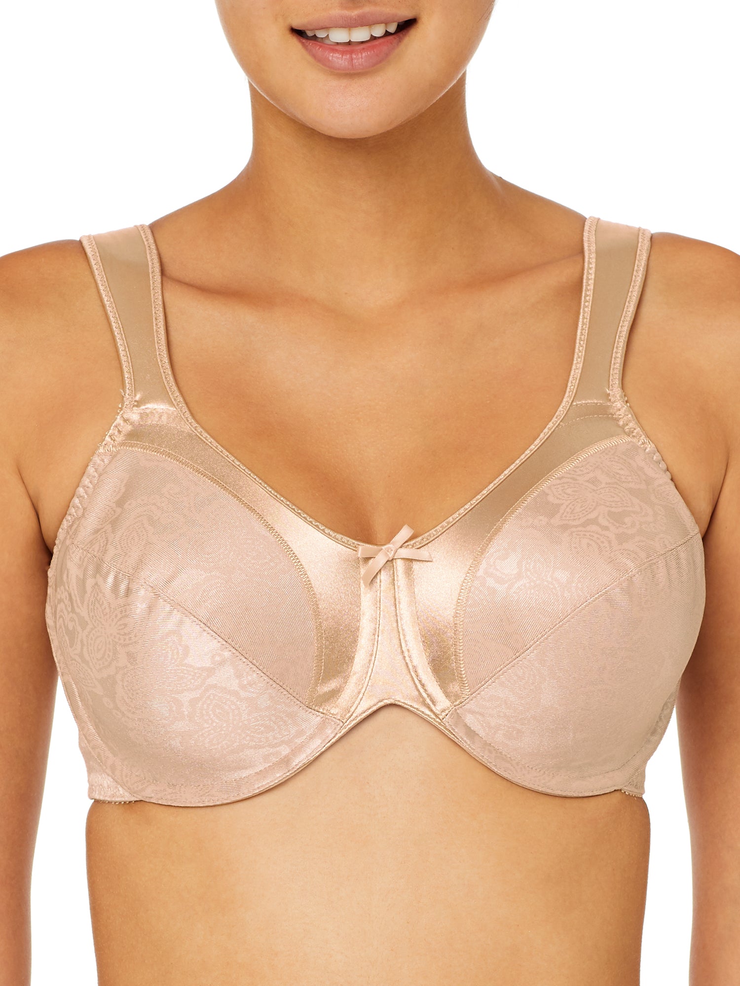 

Бюстгальтер-минимум с атласными узорами Bali Women's, цвет nude
