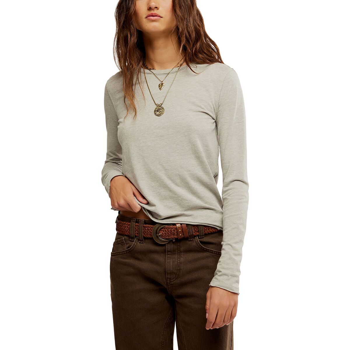 

Рубашка Nova Tee с длинным рукавом Free People, цвет caiman