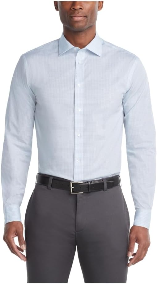 

Мужские рубашки Calvin Klein, не требующие глажки, эластичные, стандартного кроя, с принтом, Blue